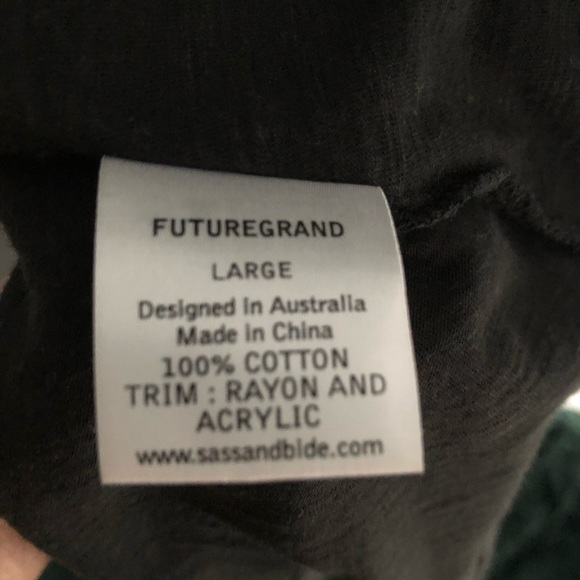 Sass and bide, embellished cotton tee, size L - Picture 5 of 5